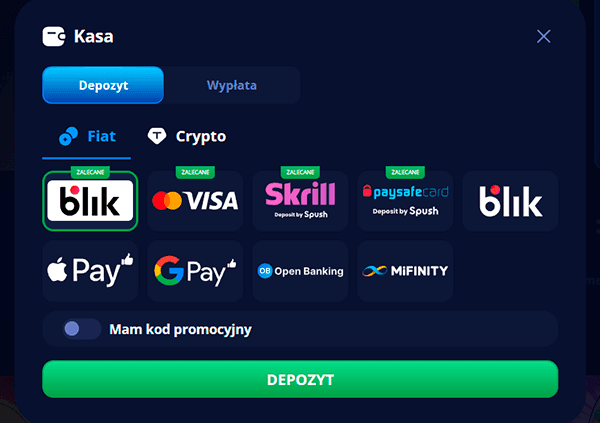 Metody wpłaty w Marvel Casino