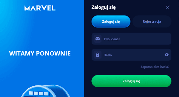 Marvel Casino logowanie przez e-mail